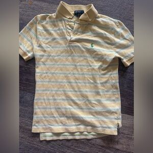Polo Ralph Lauren Boys Size 8 Yellow Green Striped Pony Logo Polo Shirt size 8